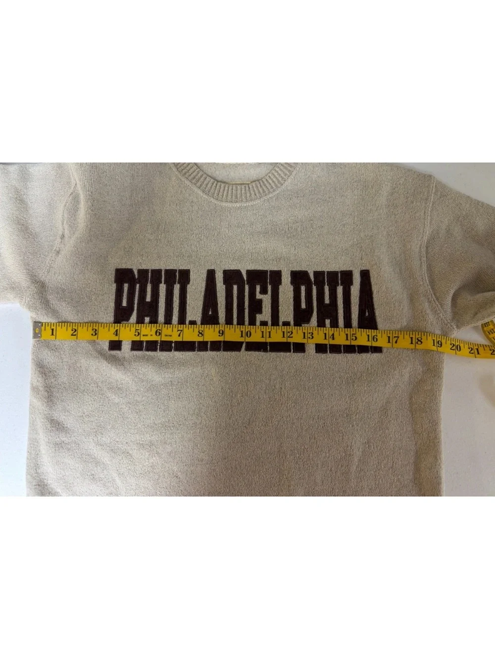 New York Popular Philadelphia Sweatshirt Woman Beige Crewneck Size S